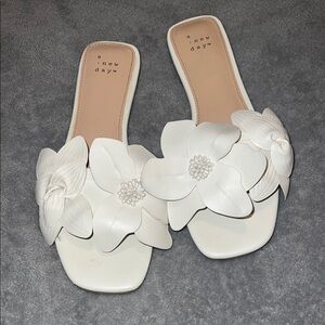 A New Day White Floral Embellished Sandals